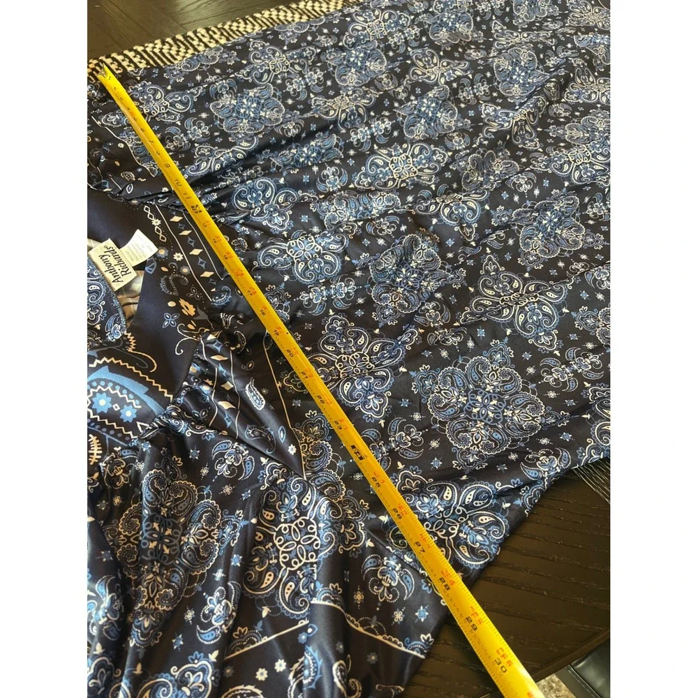 Anthony Richards Navy‎ Blue Bandana Paisley Maxi Lounger Dress Plus Size 4X